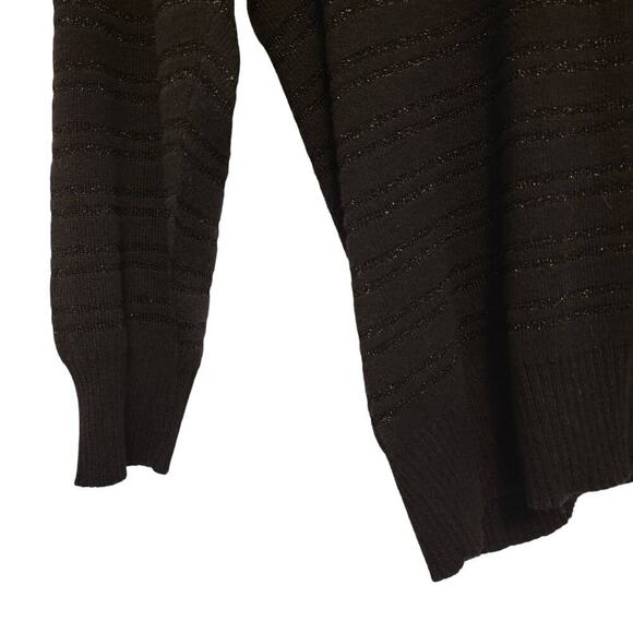 VTG Esprit De Corp Black Metallic Stripe Cardigan Large #407 - Picture 7 of 9